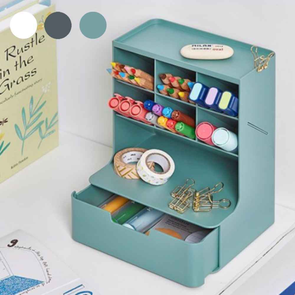 오피스물품 칸막이 필통 대용량 큰 연필꽂이 책상 위 필기구 통 학용품 정리함 색연필꽂이