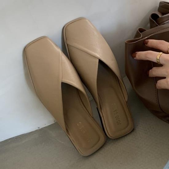 안녕릴리 여성 스퀘어 여성뮬슬리퍼형샌들