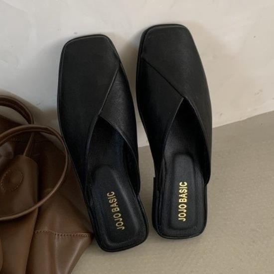 안녕릴리 여성 스퀘어 여성뮬슬리퍼형샌들