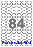 아이라벨 KL584 (원형 84칸) [100매/권] 30x18mm 흰색모조