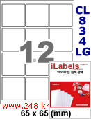 아이라벨 CL834LG (12칸) 흰색  광택 [100매] iLabels
