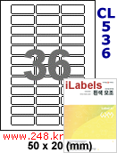아이라벨 CL536 (36칸 흰색 모조) [100매] iLabels