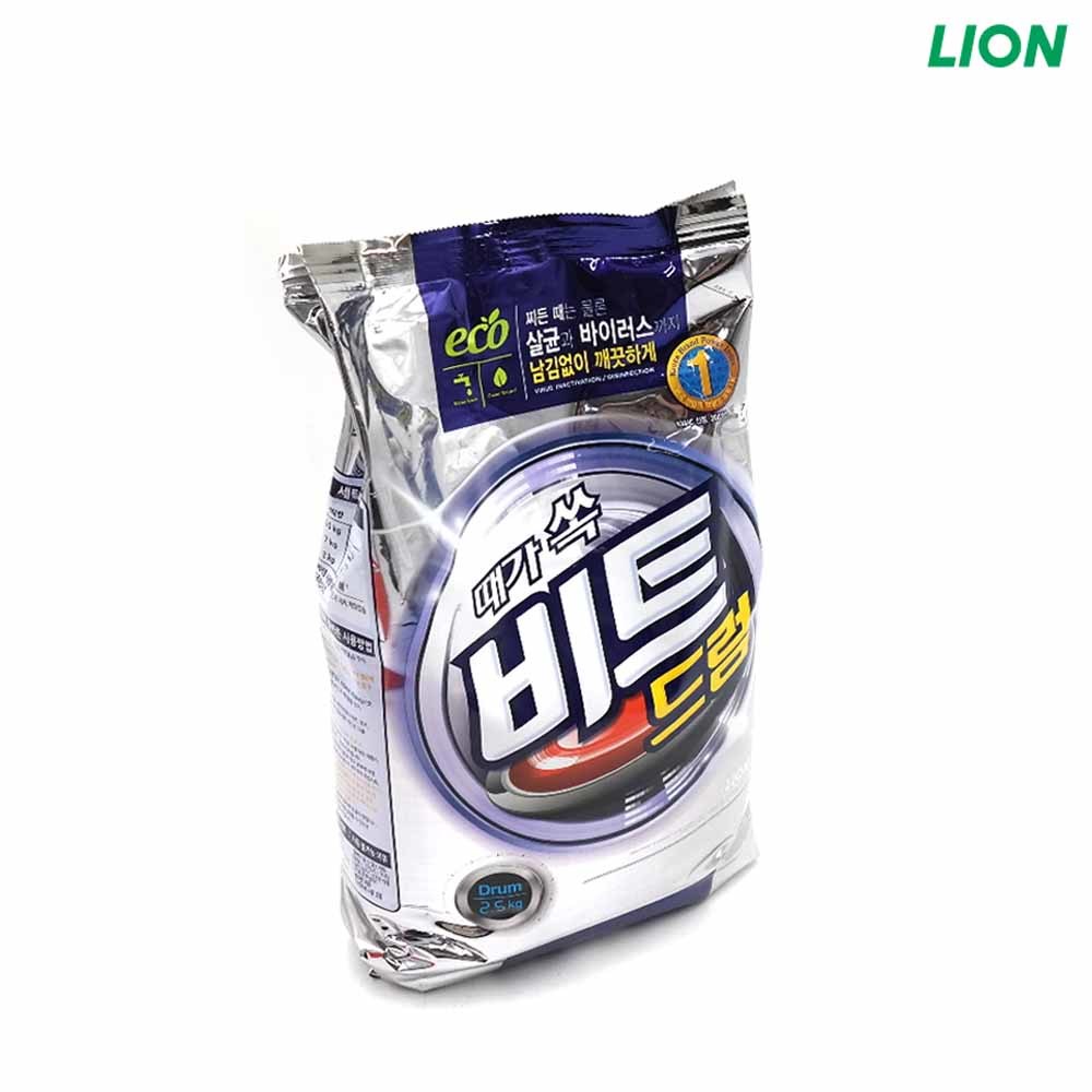 세탁 드럼용 가루세제 2.5kg 리필 파우치 1EA