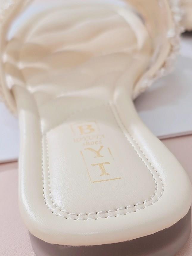 샬럿 크로스 리본 여성뮬슬리퍼형샌들