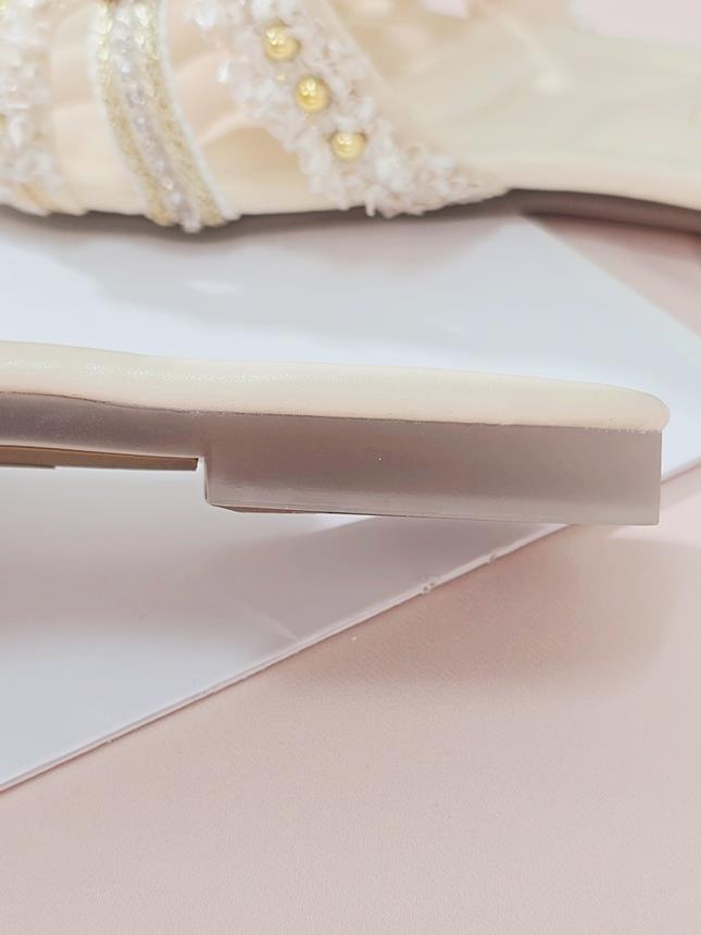 샬럿 크로스 리본 여성뮬슬리퍼형샌들