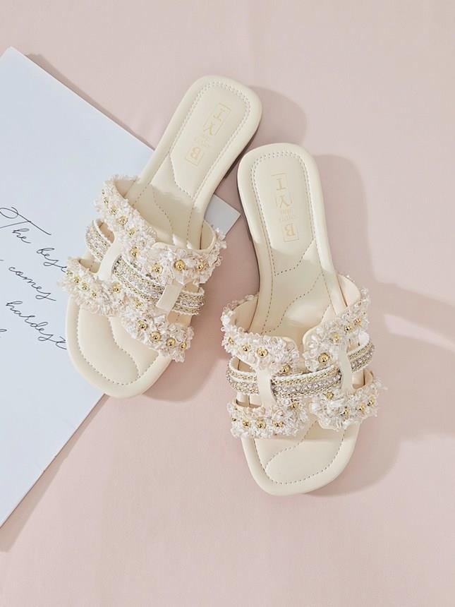 샬럿 크로스 리본 여성뮬슬리퍼형샌들