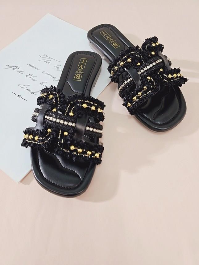 샬럿 크로스 리본 여성뮬슬리퍼형샌들