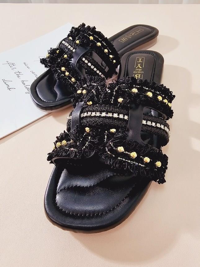 샬럿 크로스 리본 여성뮬슬리퍼형샌들