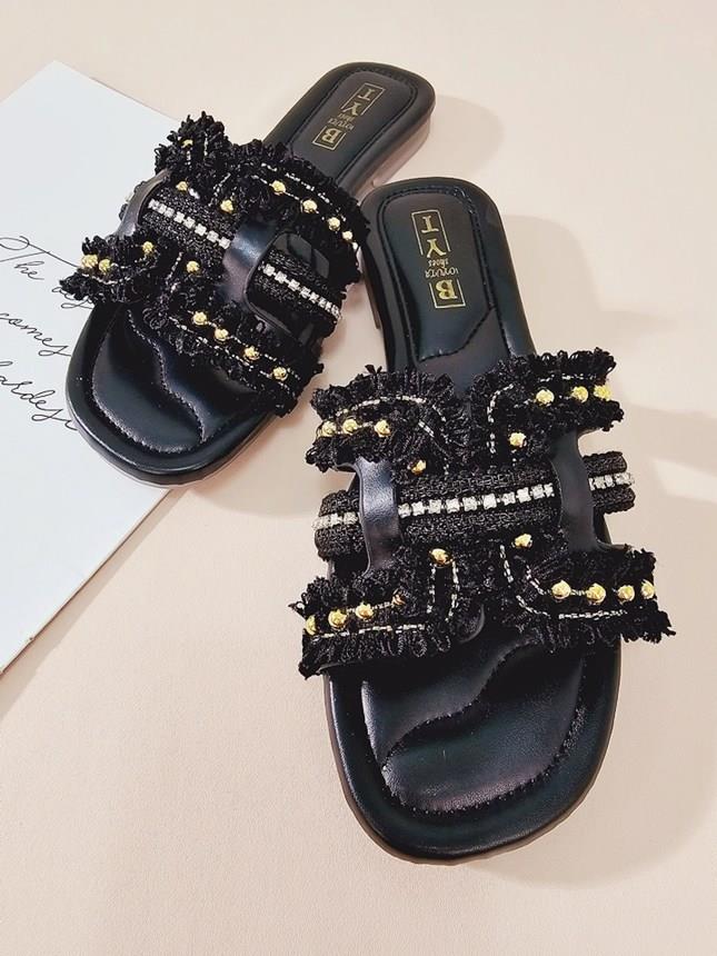 샬럿 크로스 리본 여성뮬슬리퍼형샌들