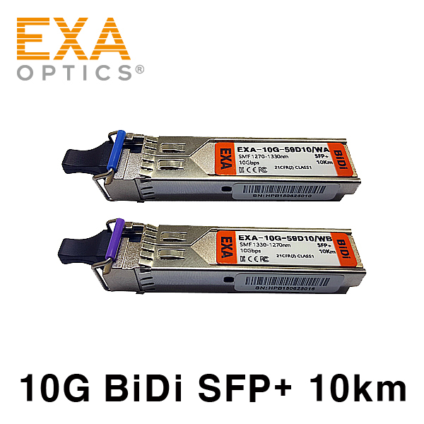 EXA Ubiquiti BiDi UF-SM-10G-S 10km互換光モジュールのセット