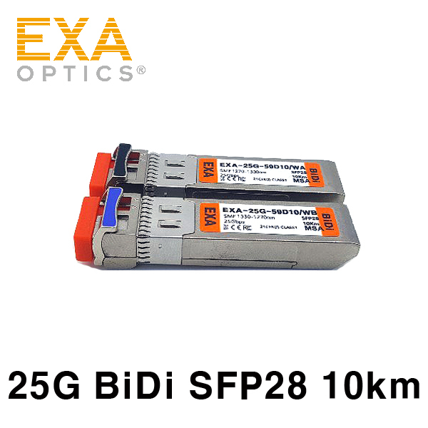 [EXA] 25G BiDi SFP28 10Km I-temp Singlemode Transceiver Pair