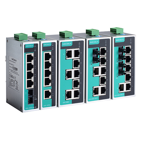 [MOXA] EDS-208A-M-SC 7ポート 10/100T-1ポート 100FX 非管理型 光 Ethernet スイッチングハブ