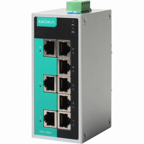 [MOXA] EDS-208A-T 8ポート 10/100T 非管理型 Ethernet スイッチングハブ