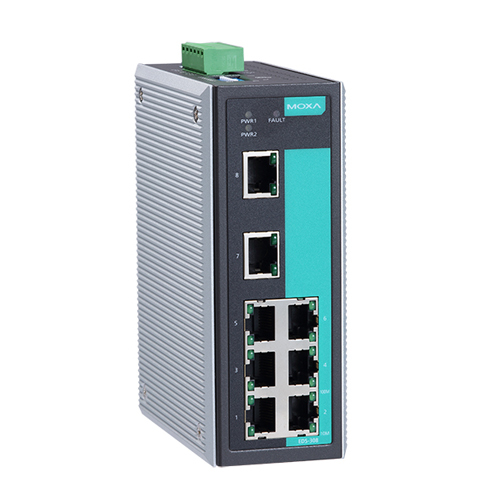 [MOXA] EDS-G308-2SFP 8Gポート Gigabit 非管理型 スイッチングハブ