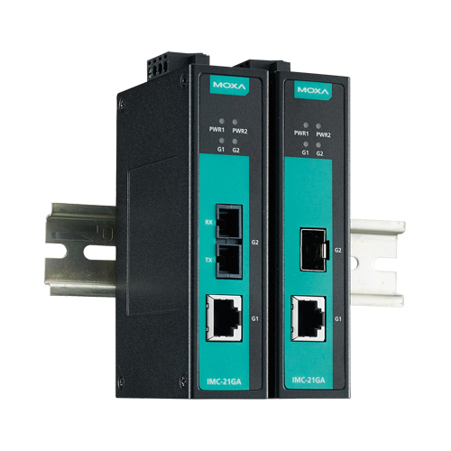[MOXA] IMC-21GA-SX-SC-T Industrial gigabit Ethernet-to-Fiber Media Converters