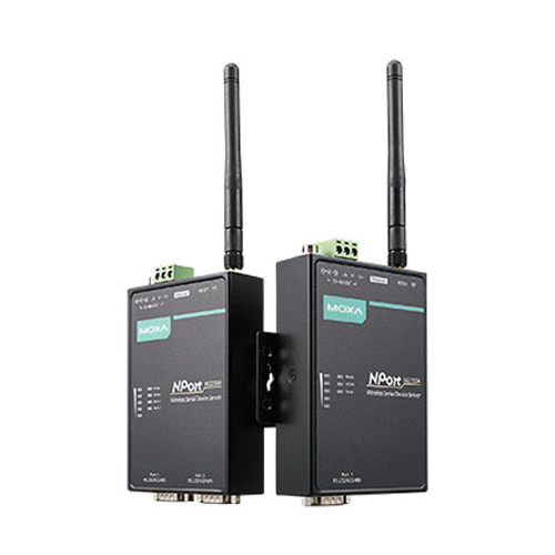 [MOXA] NPort W2250A 1 and 2-port Serial-to-WiFi (802.11a/b/g/n) Device Servers with wireless client