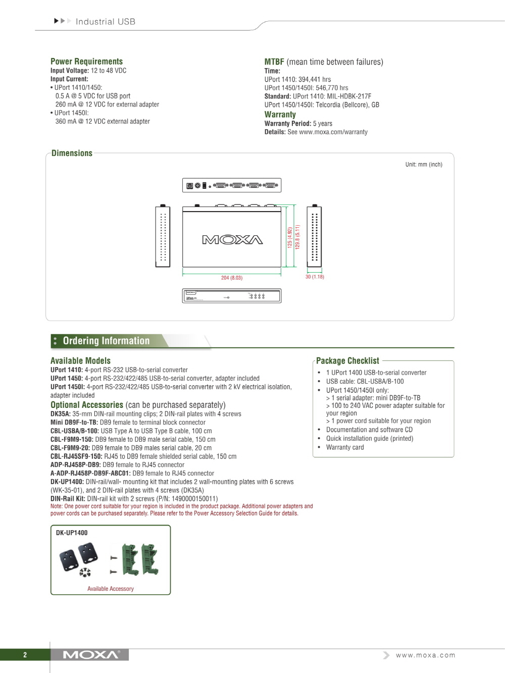 MOXA] UPORT 1450 USB to 4ポート Serial ハブ -情報通信の専門家-EXATEK
