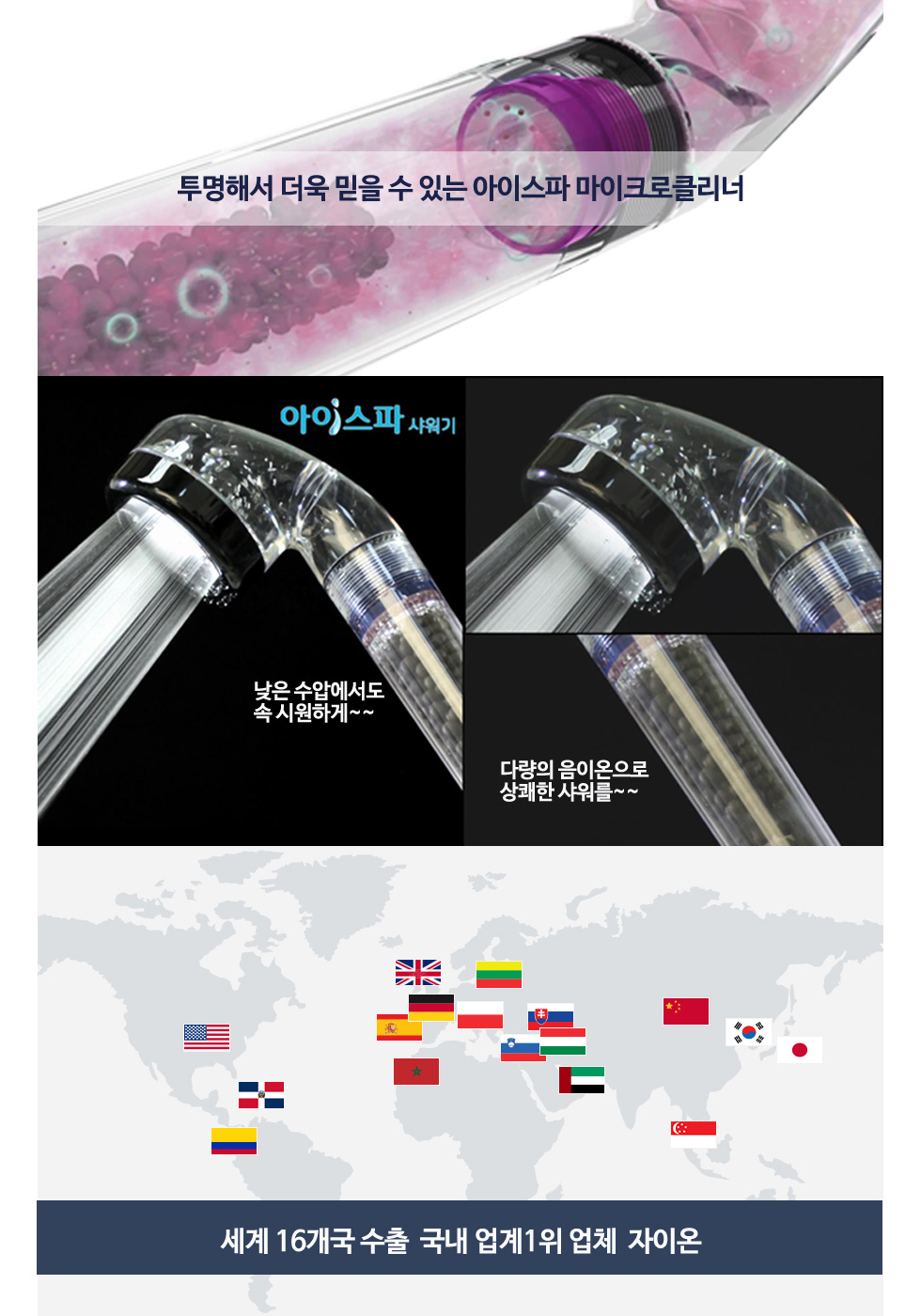 NEW POWERFUL SHOWERHEAD JAION ION SPA CHAMELEON SH