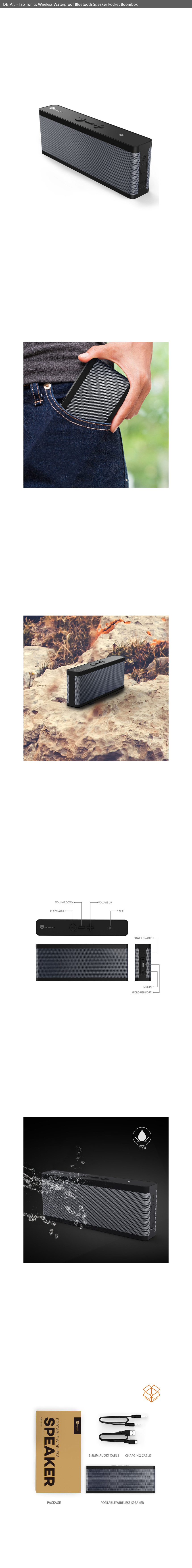 taotronics waterproof wireless bluetooth speaker