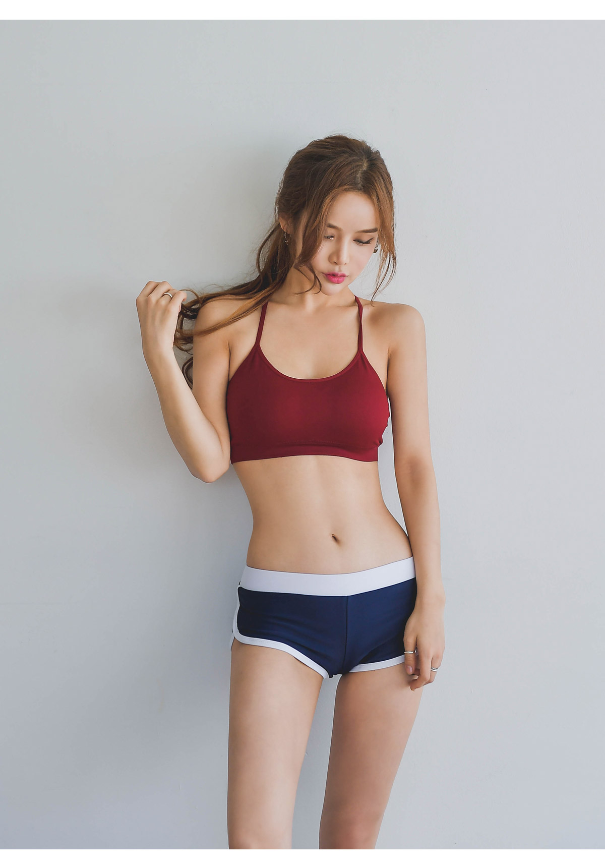 Herringbone Lash Guard Sports Bra Top Inner Bikini