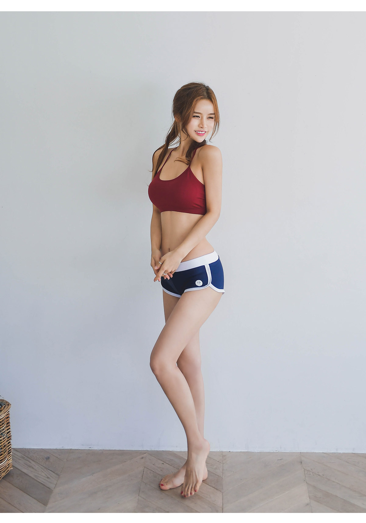 Herringbone Lash Guard Sports Bra Top Inner Bikini