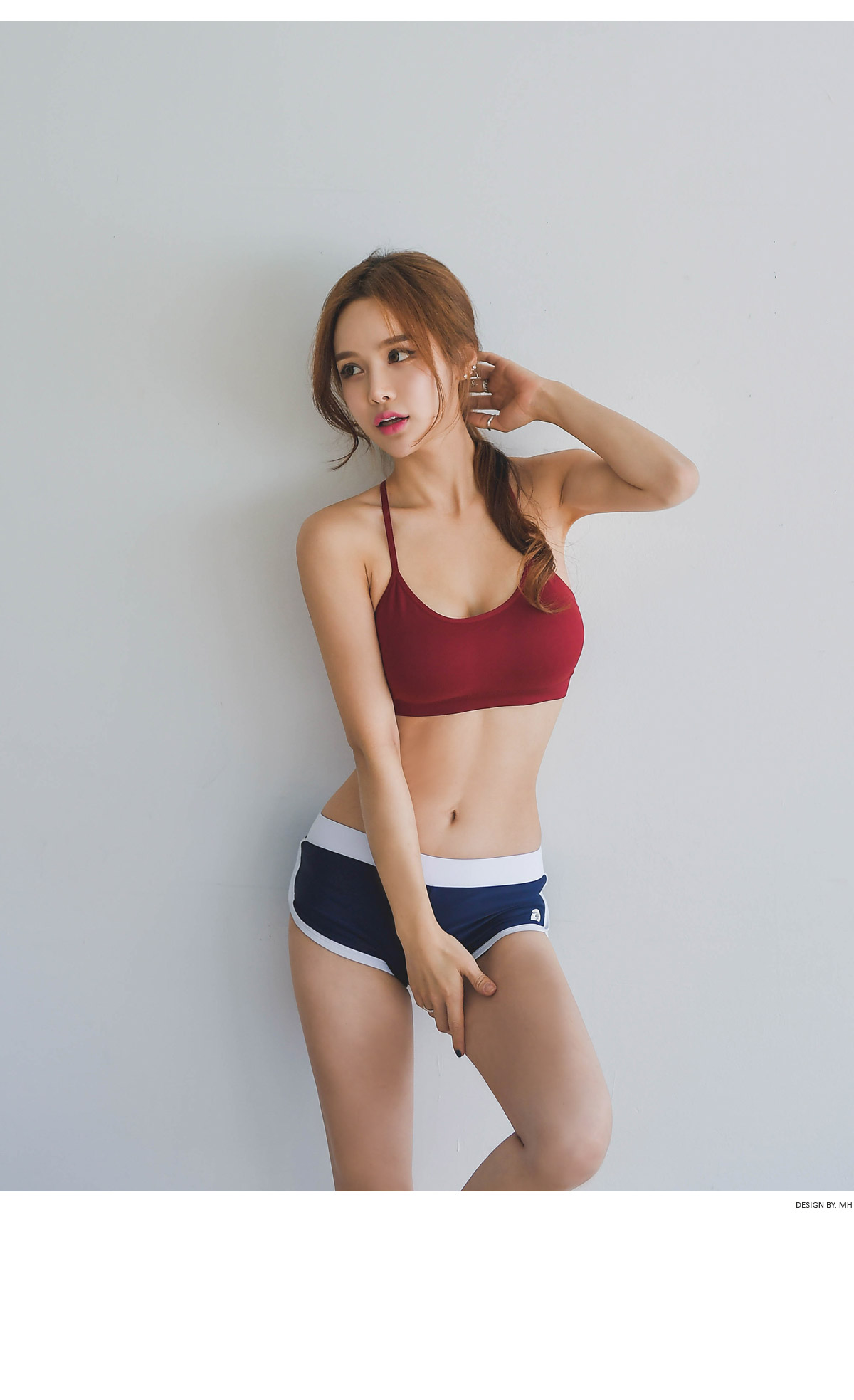 Herringbone Lash Guard Sports Bra Top Inner Bikini