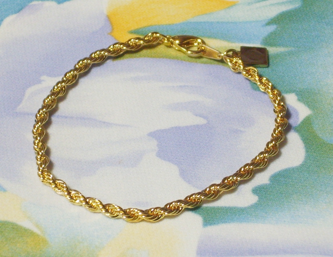 Gold Tone Rope Chain 7 inch KOREAN Bracelet eBay