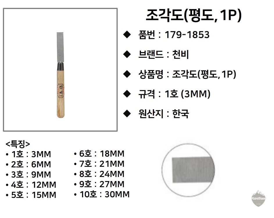 천비 조각도(평도 1P) 1호(3MM) 179-1853