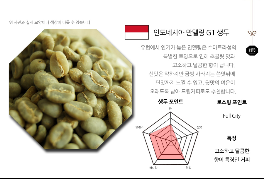 Dark bricks green beans 1kg Brazil Colombia Santos