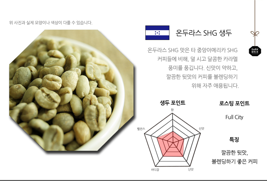 Dark bricks green beans 1kg Brazil Colombia Santos