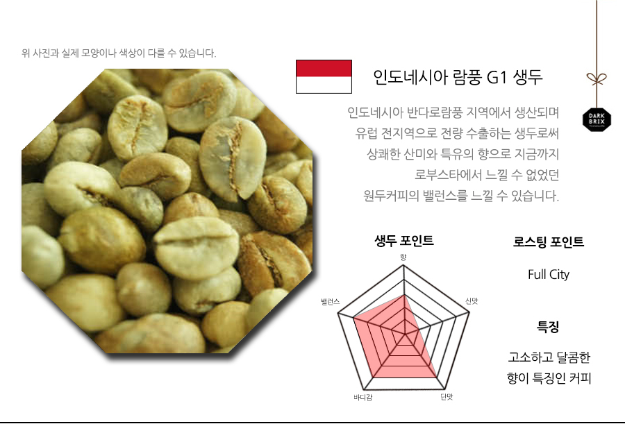 Dark bricks green beans 1kg Brazil Colombia Santos