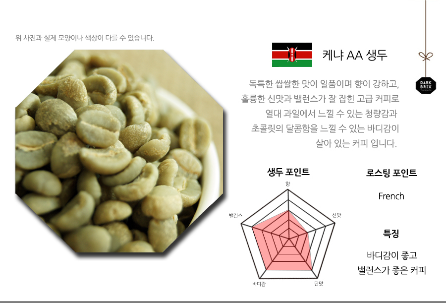 Dark bricks green beans 1kg Brazil Colombia Santos