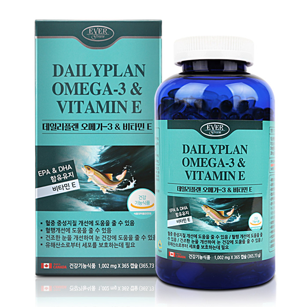 에버그린 데일리플랜 오메가-3&amp;비타민E 1,002mg x 365캡슐