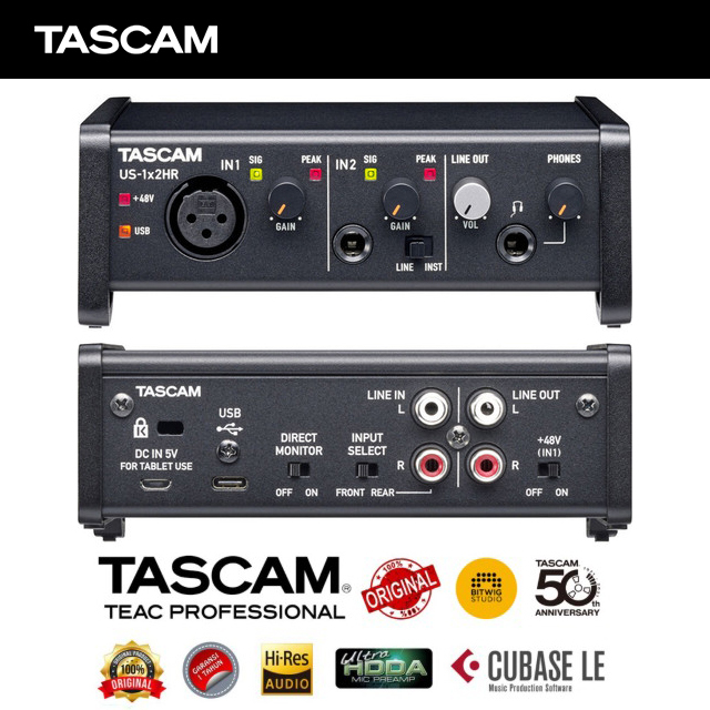 TASCAM 타스캠 US12 HR 오디오인터페이스 홈레코딩 US1x2HR 오인페