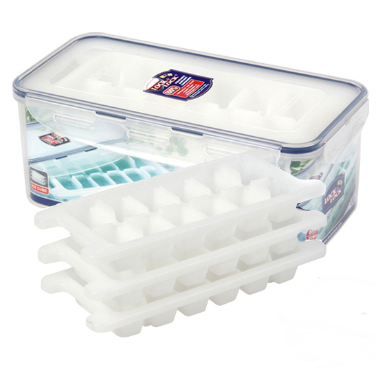 Lock & Lock Ice Cube Maker Box Container Fridge w/ Ice Tray 3ea