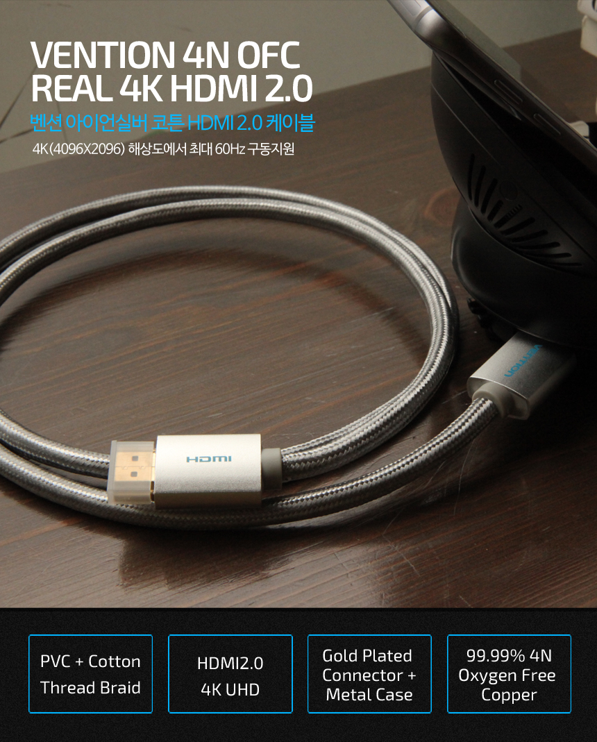 Bence HDMI Ver2.0 cable oxygen free copper wire ve
