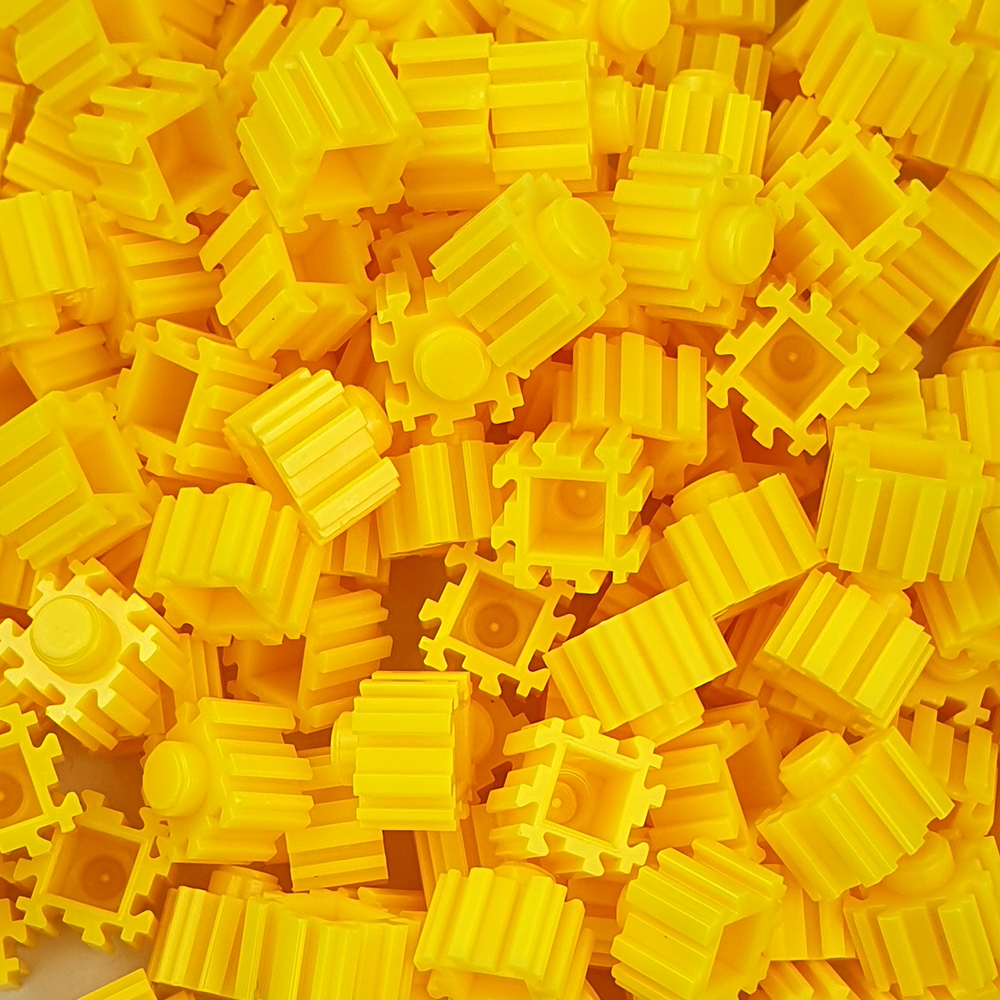 퍼즐블럭 8mm 노란색 500개