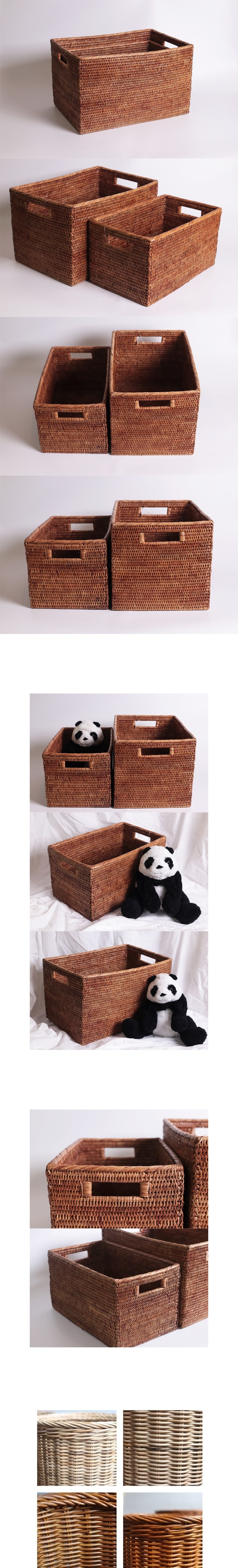 라탄 손잡이 오픈 바구니(2size) 상세 이미지 1