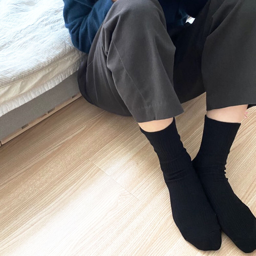 골지스타킹 웃음페이크삭스 랜덤팩 파스텔컬러 여성용덧신 미끄럼방지덧신 캐쥬얼숙녀스타일 허리스토킹 실내화 겨울보온용품 여성앵클삭스 솔리드컬러소켓 실내보조용품 블랙 무압박 골지 양말