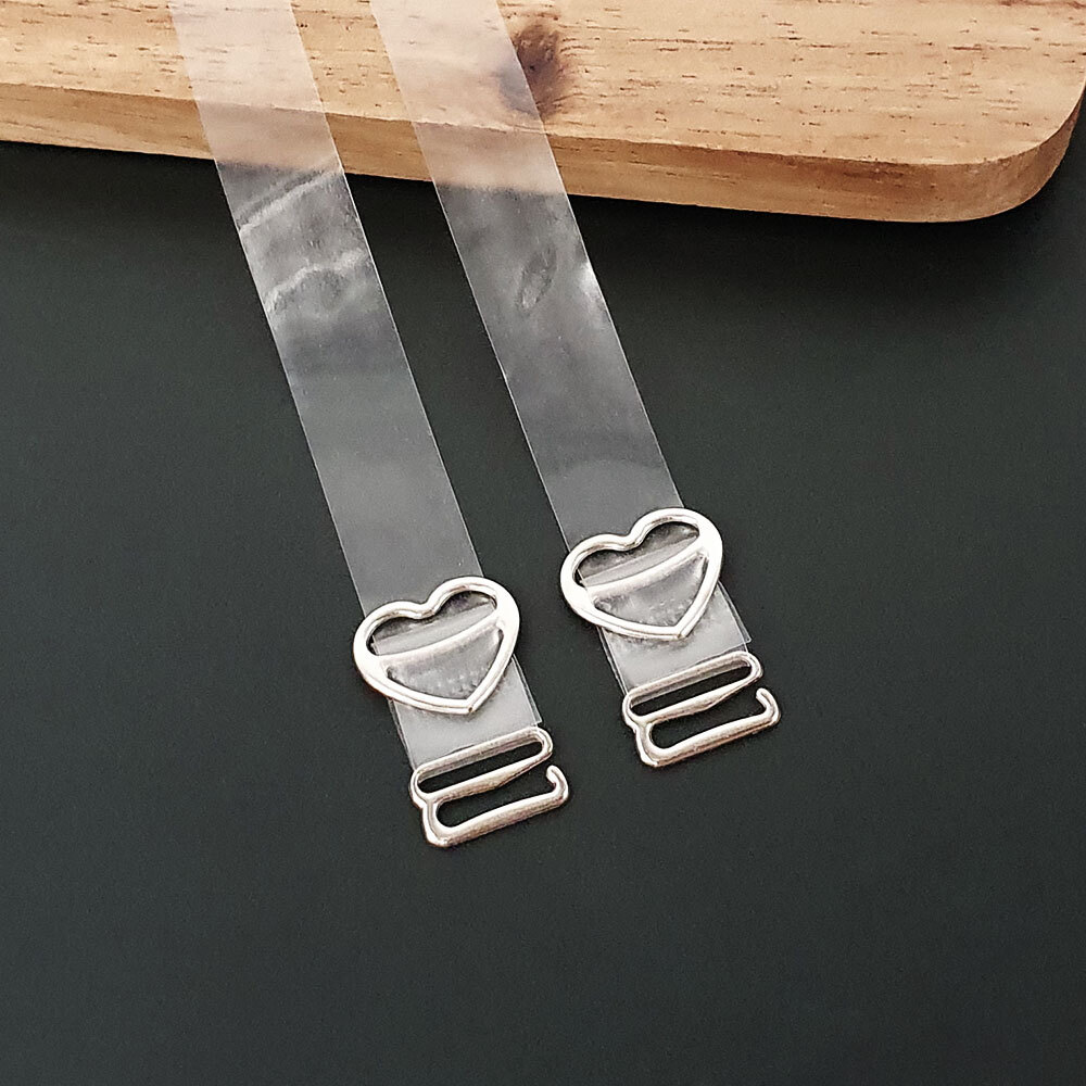 브라색감 투명속옷끈 살색브라끈 투명브라끈 반투명브라 브라탑 누드속옷액세서리 브라끈 브라홀더팬티 브라어댑터 브라장식 속옷바지끈 투명하트브라끈 하트 15cm 무광 투명