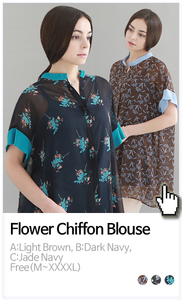 플라워 시폰 블라우스