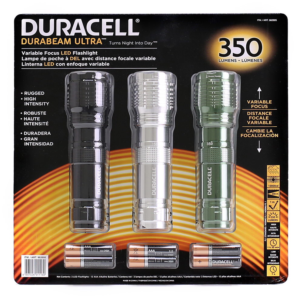 Duracell 350 Lumen LED Flashlight 3 Pack/Durabeam Ultra eBay