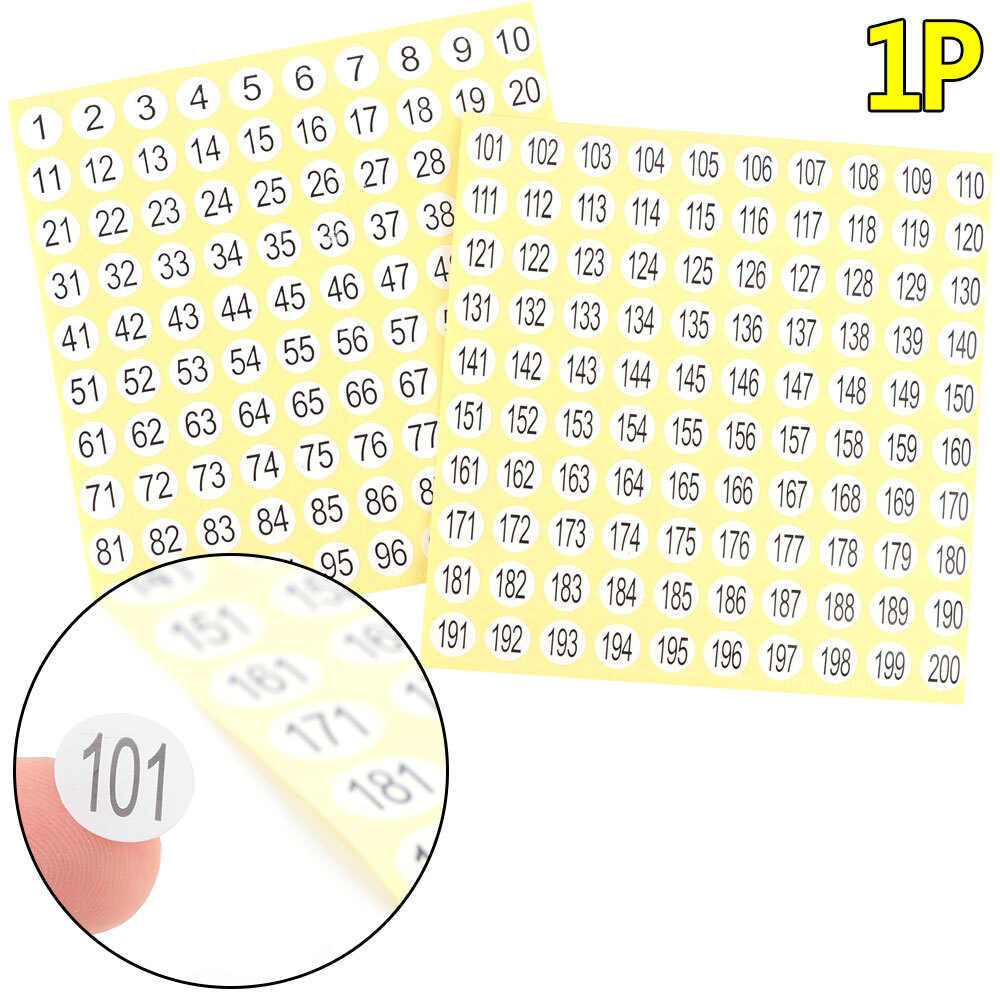 미니 원형 번호 스티커 1장 1-100 일반스티커 스티커모양