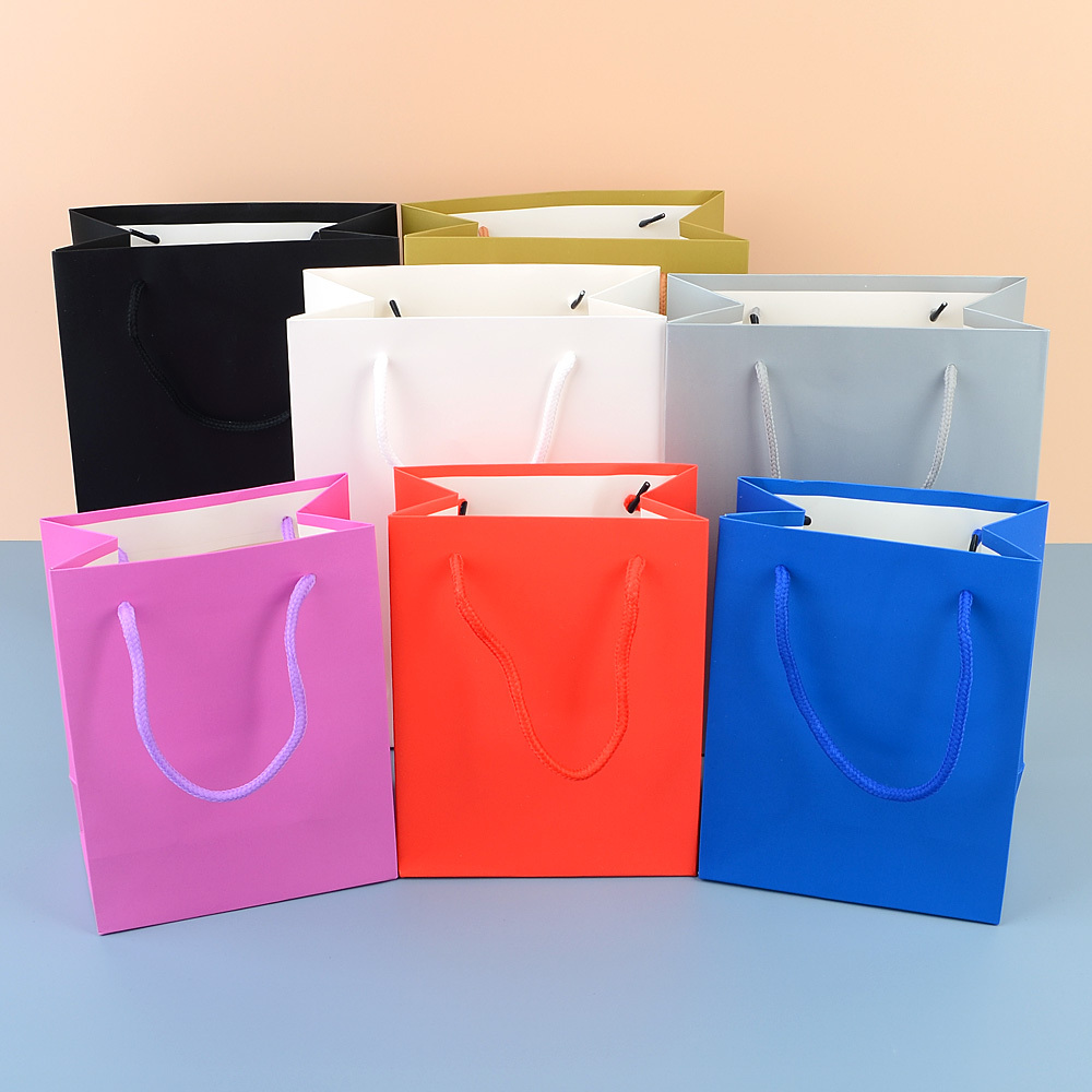 Oce 색깔 맞춤 손잡이 민무늬 컬러 선물 포장 종이 가방 포장지 용지 기프트 패키지 패킹 페이퍼 백