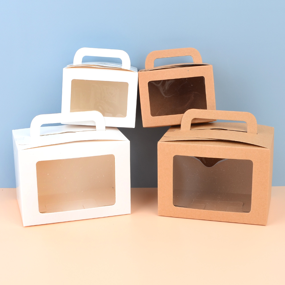 선물 포장박스 상자 손잡이 투명창박스 조립식 크라프트상자 종이 패키지박스 / 옵션선택