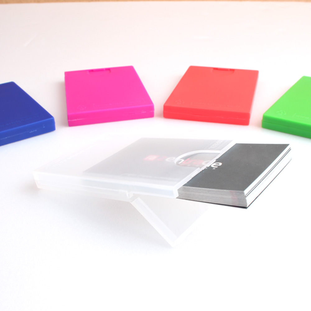 Oce 플라스틱 명함 통 카드 케이스-컬러 사각 클립 핀 미니 박스 명함집 일체형 각 휴대용 이쑤시개통