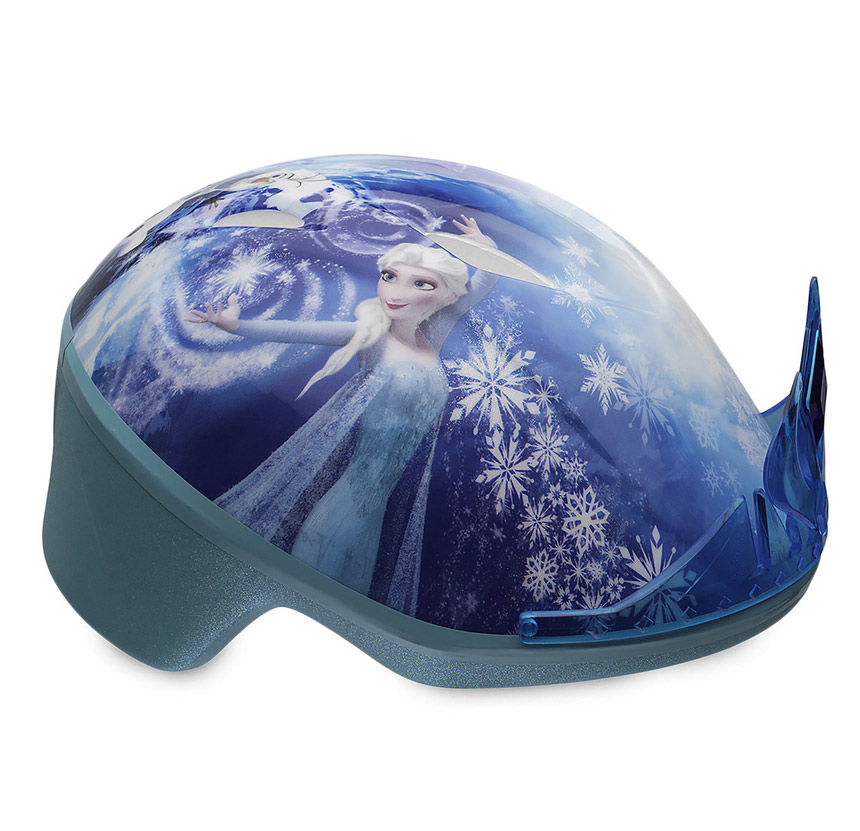 frozen bike helmet and pads
