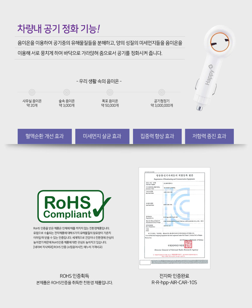차량용 공기청정기 상세 3