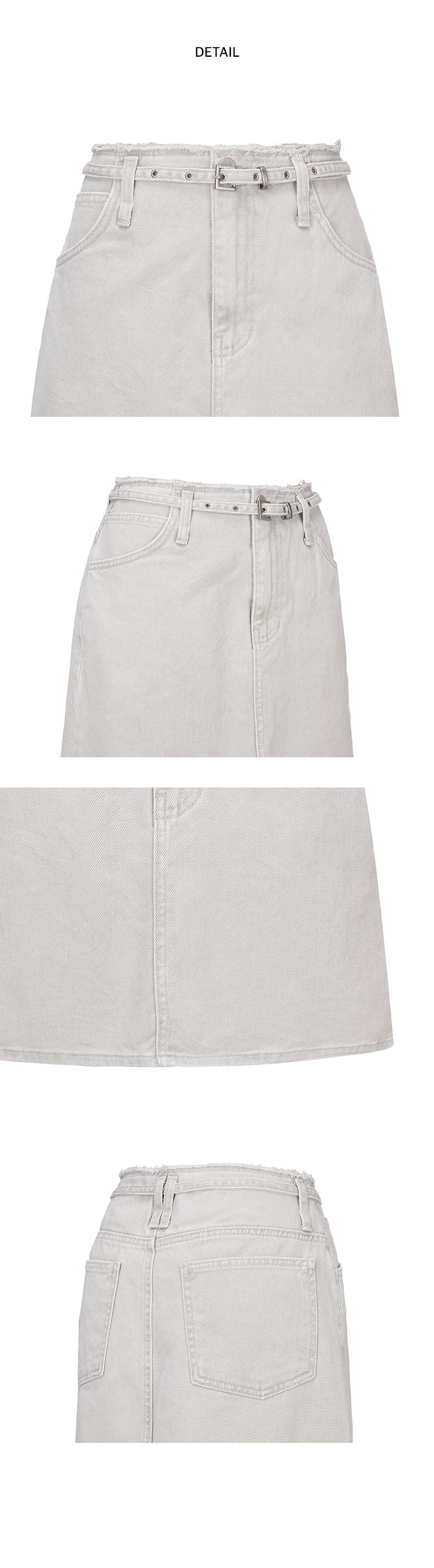 0040~Cotton 2 Pockets Sheath Skirt with Logoed Band at The Waist main image 1