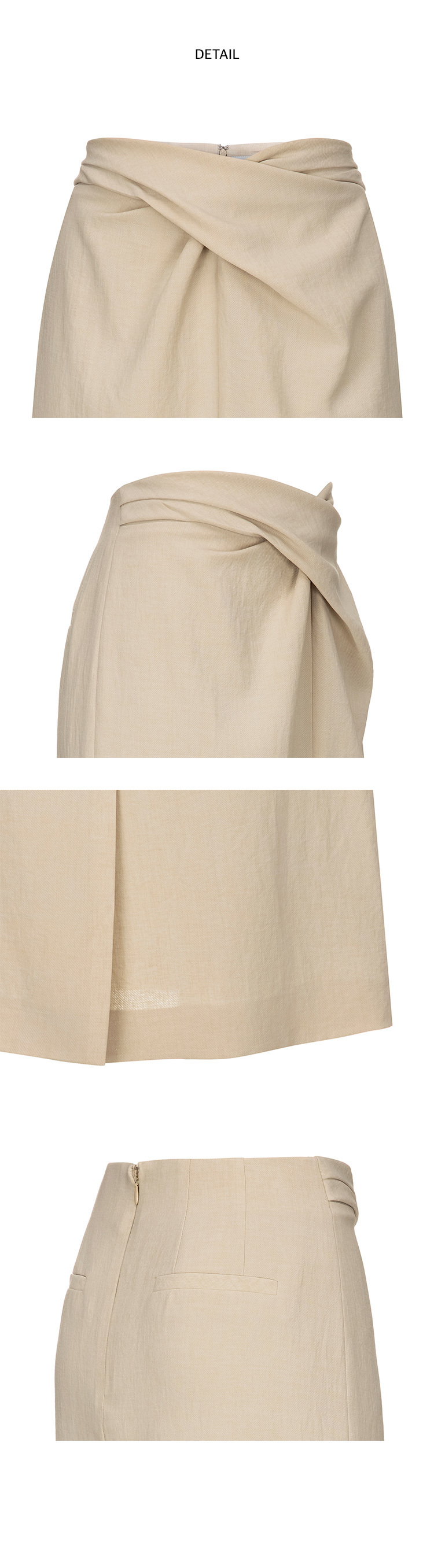0250~Under the Knee Skirt with Elastic Waistband and Feathered Lower Part main image 1